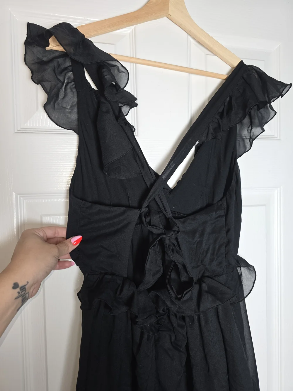 Abercrombie & Fitch Drama Ruffle Maxi Dress - Black Size Medium